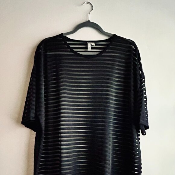 ASOS Curve Sheer Ribbed Tee in Midnight Size 16/20 UK - Picture 1 of 9